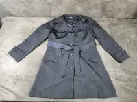M&S Woman's Navy Blue Overcoat (Size 14)