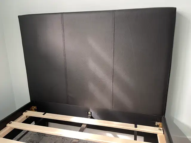 BNIB Plain black leather platform bed all sizes available  in Beds & Mattresses in Chilliwack - Image 5