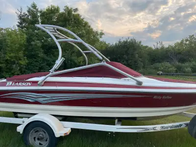 2008 Larson sei. 4.3 mercury inboard with maybe 10 hours. Live well. Wake tower. Minkota trolling mo...