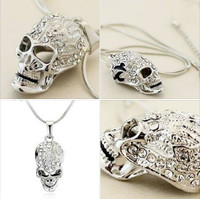 Crystal or Hollow Skull Skeleton Necklace