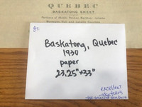 * Baskatong Quebec and area paper map, 1930, vintage, excellent