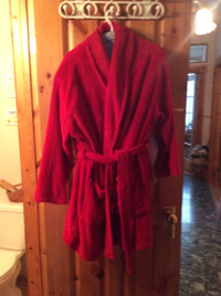 ROBE DE CHAMBRE POUR FEMME, EN POLAR ROUGE