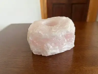 Natural Rose Quartz Candle Holder, View more