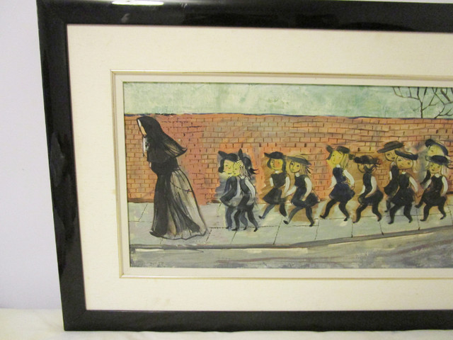 Laurence Hyde (1914-1987) "Nun with School Girls" Oil on Canvas in Arts & Collectibles in City of Toronto - Image 2