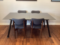 Almost NEW Glass Family Dining Table and Chairs