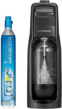 New SodaStream Jet Sparkling Water Maker (Black), with CO2 + Bot