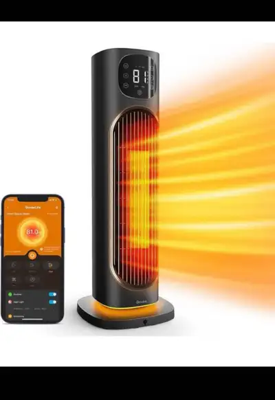 Brand new Govee Smart Space Heater for Indoor Use, 1500W Ceramic Tower Heater with Thermostat APP&Vo...