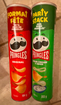 Pringles stax chips, party size, Original or Sour Cream & Onion