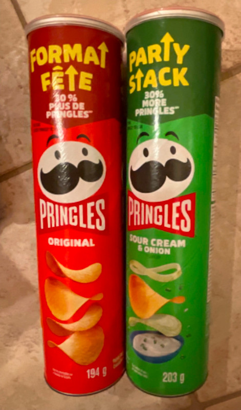 Pringles stax chips, party size, Original or Sour Cream & Onion in Toys & Games in City of Toronto
