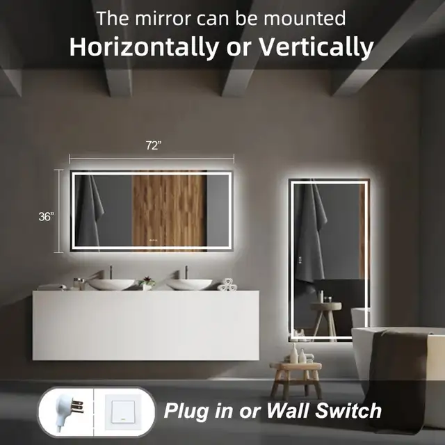 Aevar Super Bright Front & Back Lighted Anti-Fog Bathroom/Vanity in Other in Hamilton - Image 3