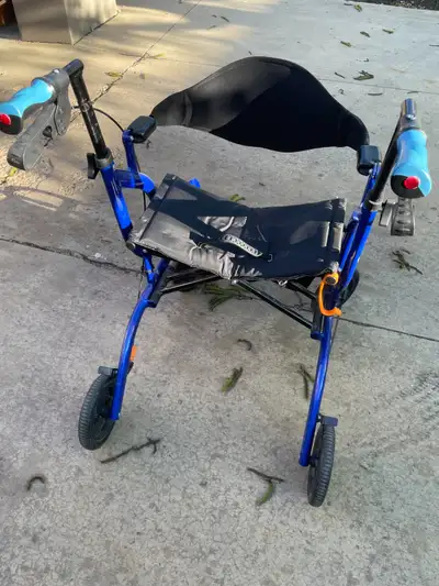 The lightweight side-folding rollator and transport chair in one design. Folds sideways easily by ju...