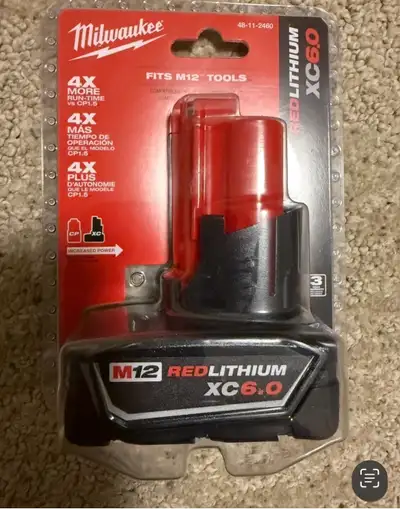 Brand new MILWAUKEE M12 6ah XC battery bn , View more