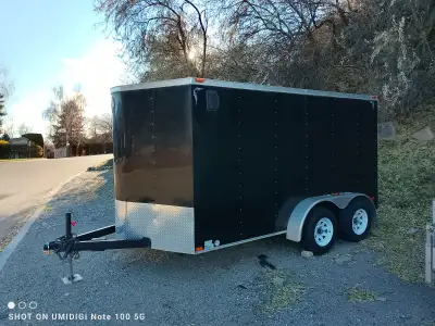 2011 wells cargo trailer 14' tcf fast trac 7'body width 6' inside height rear ramp spare tire