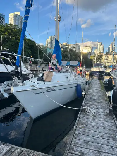 PRICE REDUCED - $29,000 CAD or best offer. 1985 Ericson 30+ sailing yacht with teak cabin and many u...
