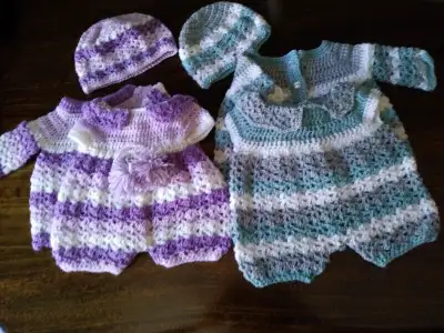 BRAND NEW SUNSUIT, SWEATER AND HAT SETS SIZE 3-6 MTHS IN ORILLIA, View more