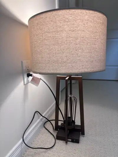 Set of 2 Modern Table Lamps with Integrated USB Ports, View more