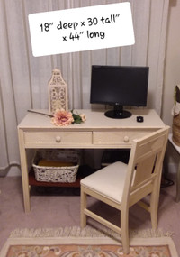 Slim Desk with Matching Chair and Companion Side Table