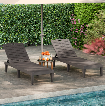 Outdoor Chaise Lounge Chairs Set of 2 with 4-Position, View more