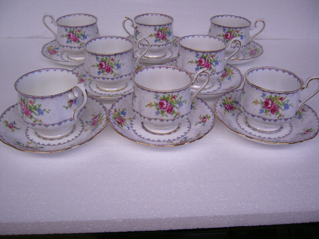 4 Sets Vintage Footed Royal Albert “PETIT POINT” Cup & Saucer in Arts & Collectibles in Dartmouth