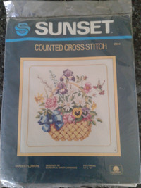 Garden Flowers cross stitch kit 12 x 12 inch