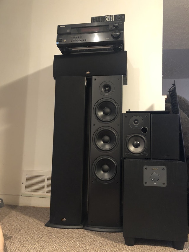 POLK 5 Speakers/Subwoofer Boston/Pioneer AV Receiver VSX 515K Chaînes