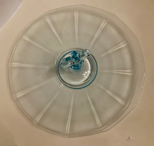 Vintage Fostoria Blue Glass Serving Tray in Arts & Collectibles in Grand Bend - Image 3