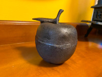 Large Brown Cast Iron Metal Apple Home Office Decor