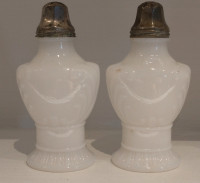 Milk glass shaker bottles set of 2