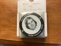 KEN DRYDEN #29 HOF 1972 TEAM CANADA puck in original pkg & box !