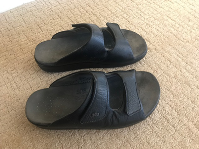Women's - SAS Black Leather Sandals - Size 8.5W, View more
