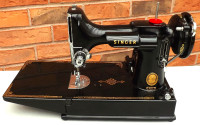 1953 SINGER 221 FEATHERWEIGHT SEWING MACHINE: FULLY SERVICED!!