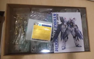 Model kit version of Metal Build Strike Freedom Gundam eith metal frame and wings of light