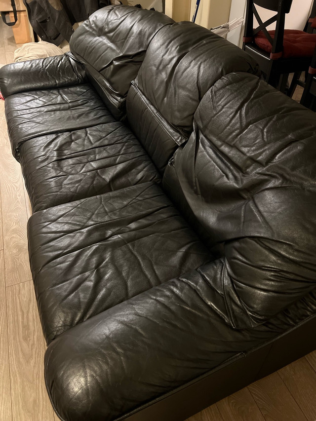 REAL LEATHER COUCH SOFA - MUST GO MOVING SALE in Couches & Futons in City of Toronto - Image 3