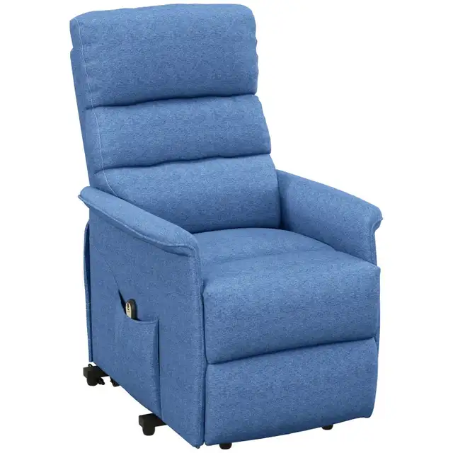 Electric Lift Recliner Chair with Remote Control, Blue  in Chairs & Recliners in Markham / York Region - Image 2