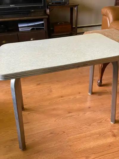 Small vintage chrome and arborite table, View more