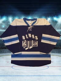 Men's Hockey Jersey X Large Vintage Blue & White Vintage (NOS)
