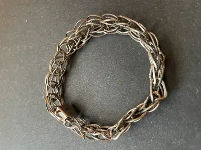 Vintage, Sterling Bracelet with Elaborate Links, View more