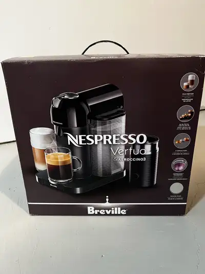 Nespresso Breville Machine with Aeroccino Frother, View more