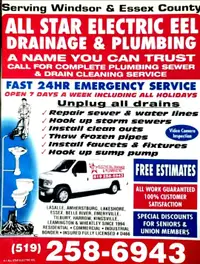 All Star Electric Eel Drainage & Plumbing/24/7 EMERGENCY PLUMBER