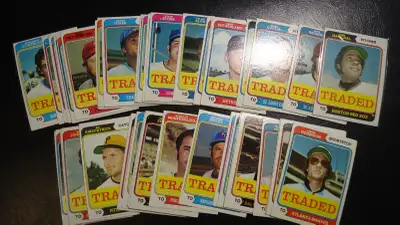 1974 topps  traded near set baseball cards 43 out of 44, View more