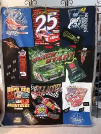 NASCAR QUILT Made by my sister Jan. 60" x 80".