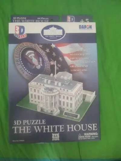 3d white house puzzle