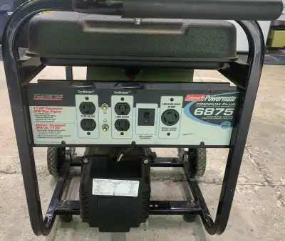 Coleman Powermate Premium Plus 6875 Portable Generator 11 HP Tecumseh OHV gas engine 6875 Maximum/Pe...