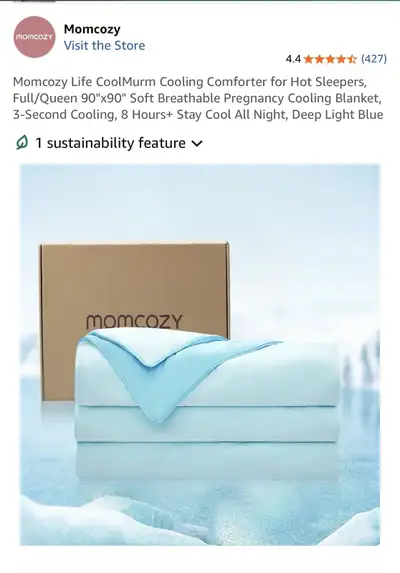 Brand New! Momcozy Cooling Comforter - Full/Queen, View more