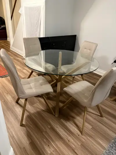 Glass Dining Table and 4 Chairs, View more
