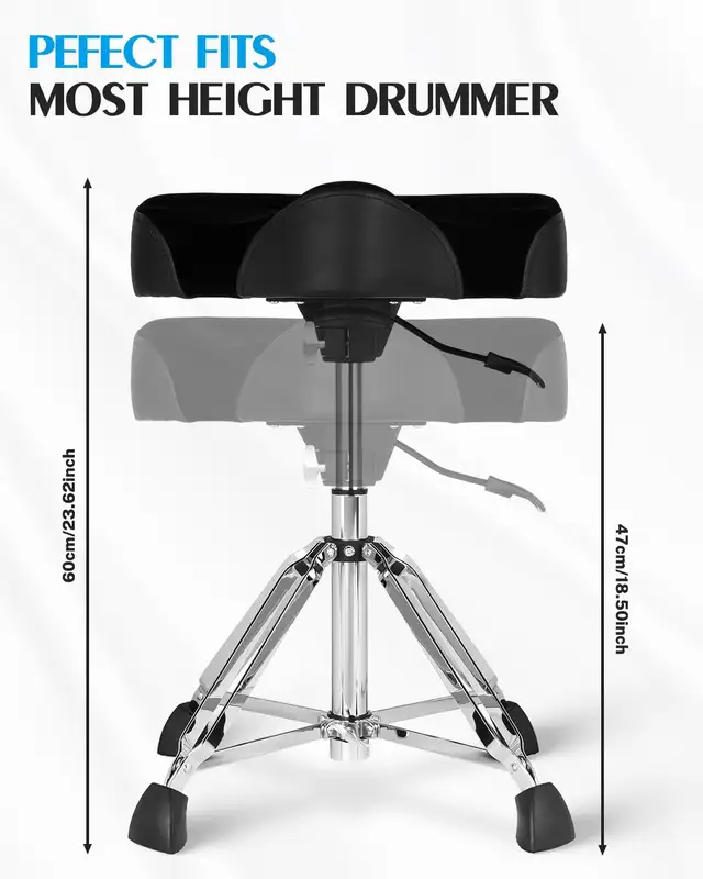 Hydraulic Drum Throne - Heavy Duty Saddle Seat, Adjustable Heigh in Drums & Percussion in Oshawa / Durham Region - Image 4