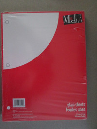 pkg of Media plain paper for 3 ring binder (200 sheets)