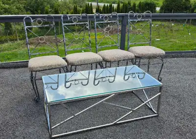 Dining/Accent Chair Set + Glass Coffee Table, View more