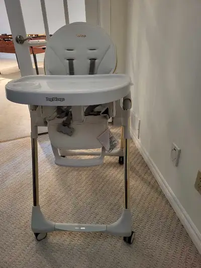 Peg Perego White Leather with Gold Trim Highchair, View more