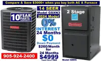 Lennox Carrier Air conditioner & Furnace 0% interest for 24Month